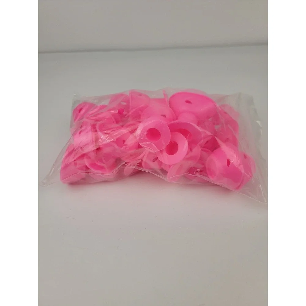 Pink Silicone Heatless Hair Curlers Mushroom Soft Rollers Bulk Set DIY Styling